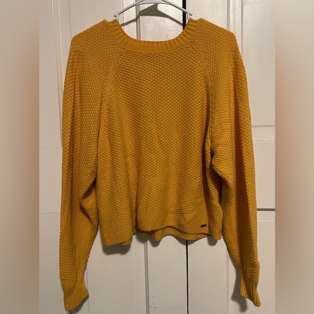 Hollister Yellow Cropped Sweater